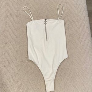 Frankie’s Bikinis white bathing suits one piece